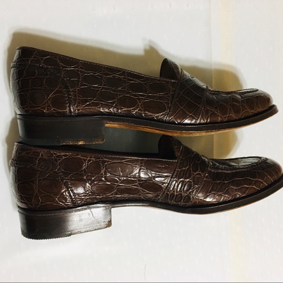 SOLD GRAVATI Crocodile Brown Handmade Italian 8.5M - Picture 7 of 8